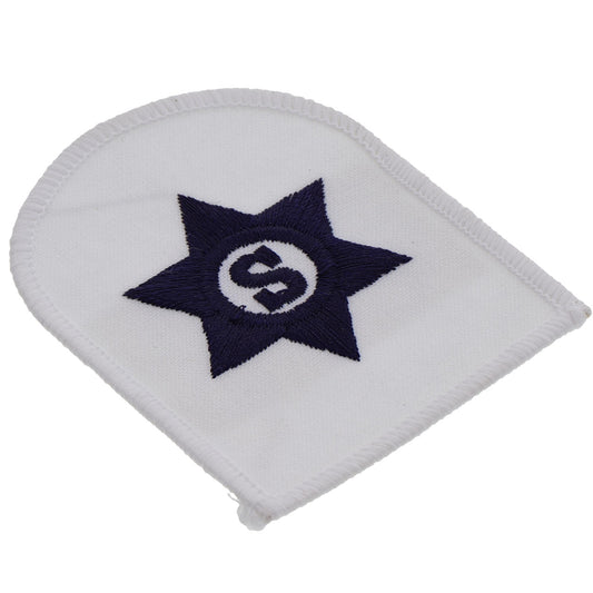 Perfectly sized, this Stores Badge White has embroidered details ready for wear  Specifications:  Material: Embroidered details Colour: Blue, White