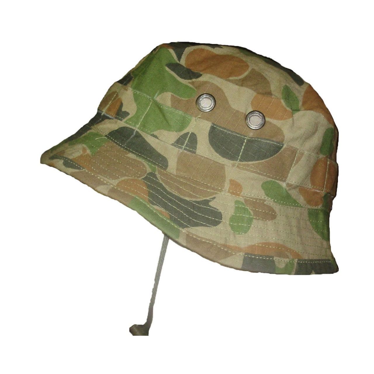 The number one choice for Australian cadets and Army Reservists!  Made of breathable canvas fabric with heavy duty drawstring with cord, also featuring a double layer brim with 4x copper mesh eyelets.  This hat will last you a long time.