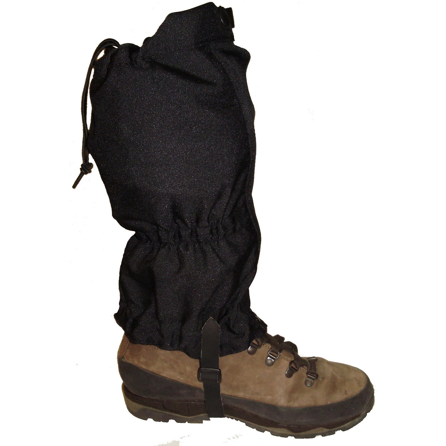 Keep your legs out of the way from snakes and biting insects, while providing a barrier for water, mud and stones from getting inside your boots with a solid pair of gaiters.  Made with 900D waterproof PU fabric, these 3/4 length gaiters will provide you with plenty of protection in rugged, dense forest conditions.  With velcro sides, press studs and underfoot trap, they will stay secure on your leg all day long.