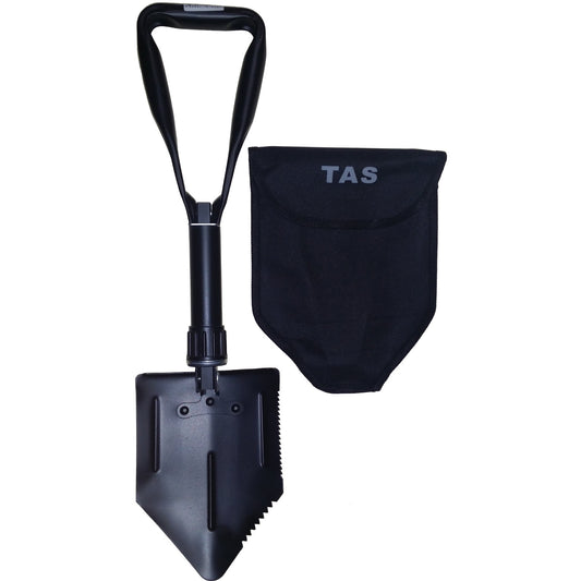 It's a great tool to take camping or add to your cadet field kit  Ergonomically designed handle  3 stage fold up with lock mechanism  Shovel  Emergency saw  Folding pick  Carry bag included