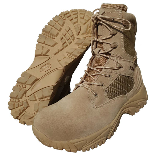 Specifically made for military and law enforcement use, the Leopard T-15 Vibram Sole Boots are designed to last and keep you feeling comfortable throughout use Featuring a one piece toe construction, these boots are made from high grade leather suede and high density nylon. With a removable sole, the T-15 boots are packed with a breathable, padded mesh lining and have an antibacterial treatment