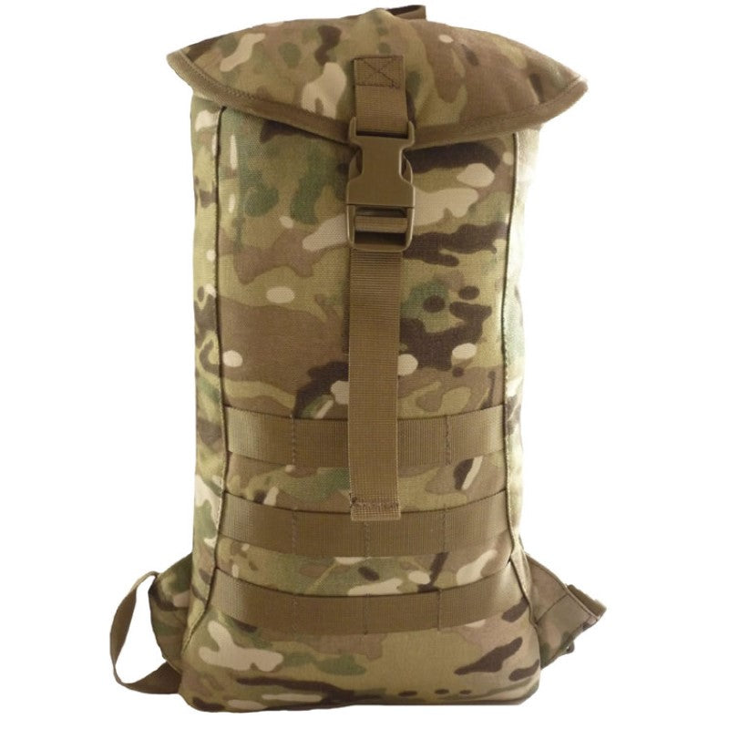 Bonus 2L wide mouth EVA bladder with neoprene hose cover  Foam insulation  Heavy Duty 900D 2 coats PU fabric  Heavy duty MOLLE webbing on the front  Nylon buckle for closure  Fully padded breathable mesh back  Padded shoulder straps with sternum strap  Heavy duty webbing used throughout