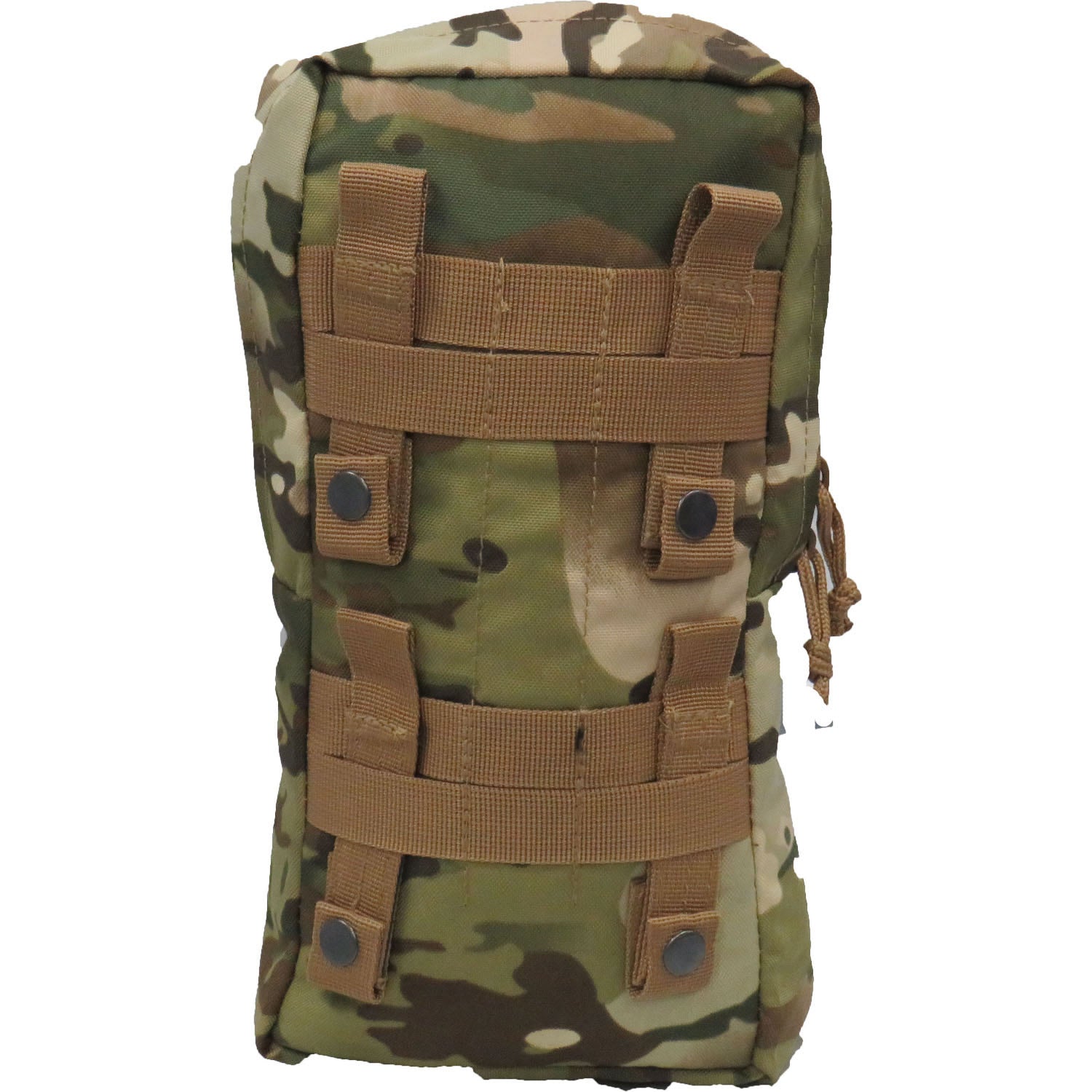 Fully MOLLE compatible  Drainage holes on the base  Heavy duty 900D 2 coats PU fabric  #10 rope pull zips  16x27x8cm