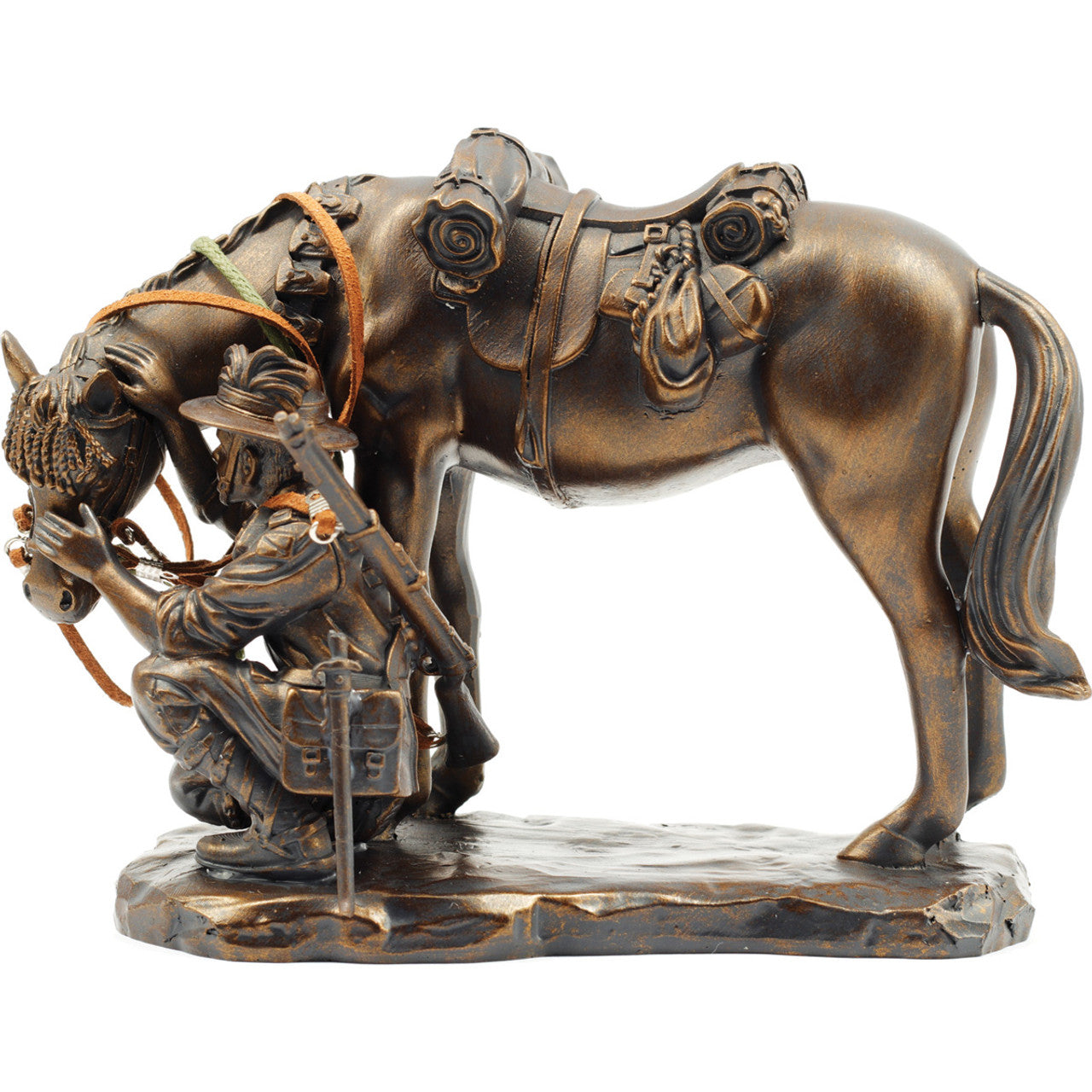 This cold cast bronze miniature figurine remembers the unique bond between men of the Australian Light Horse and their trusted Australian bred Waler mounts. www.moralepatches.com.au