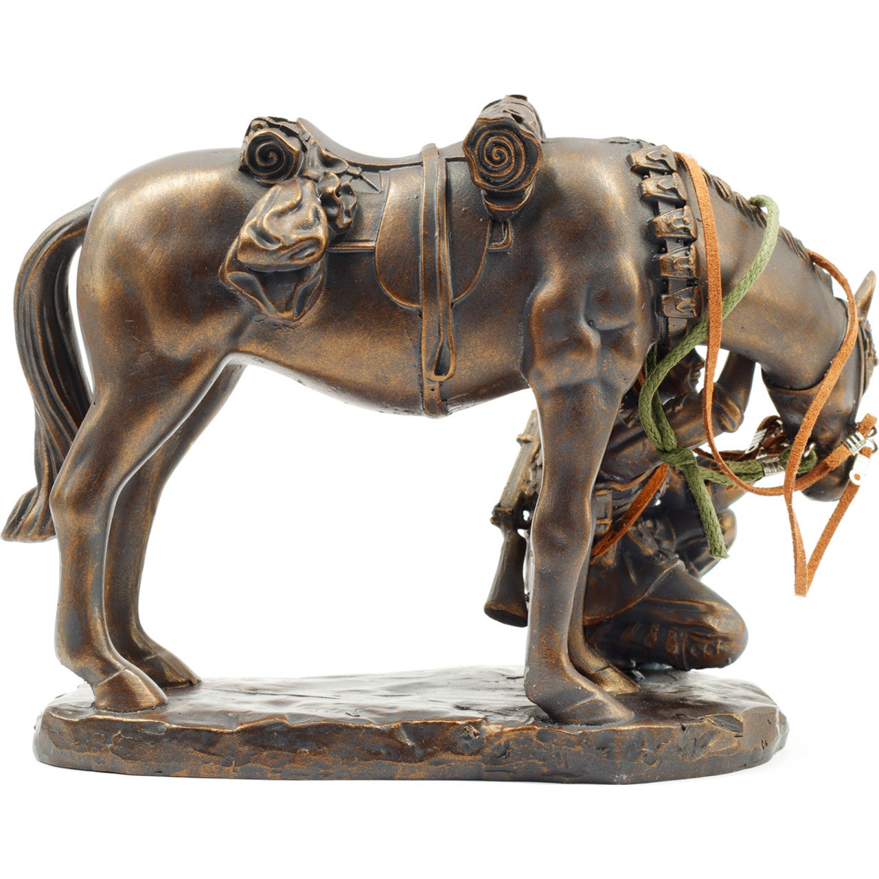 This cold cast bronze miniature figurine remembers the unique bond between men of the Australian Light Horse and their trusted Australian bred Waler mounts. www.moralepatches.com.au