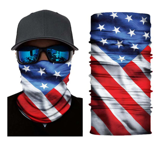 Fitted USA Face Bandana or Neck Gaiter. They are made from Microfiber Polyester which makes them very lightweight and very comfortable to wear. Because the material is so thin, it is very easy to breathe when you use as face cover.