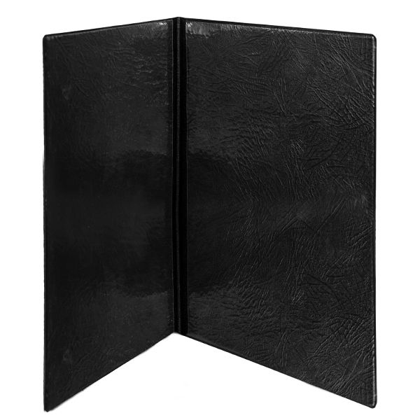 Black heavy grain leather look certificate folder with two plastic pockets on the inside cover. Air Force Badge and 2020 values printed in silver foil.