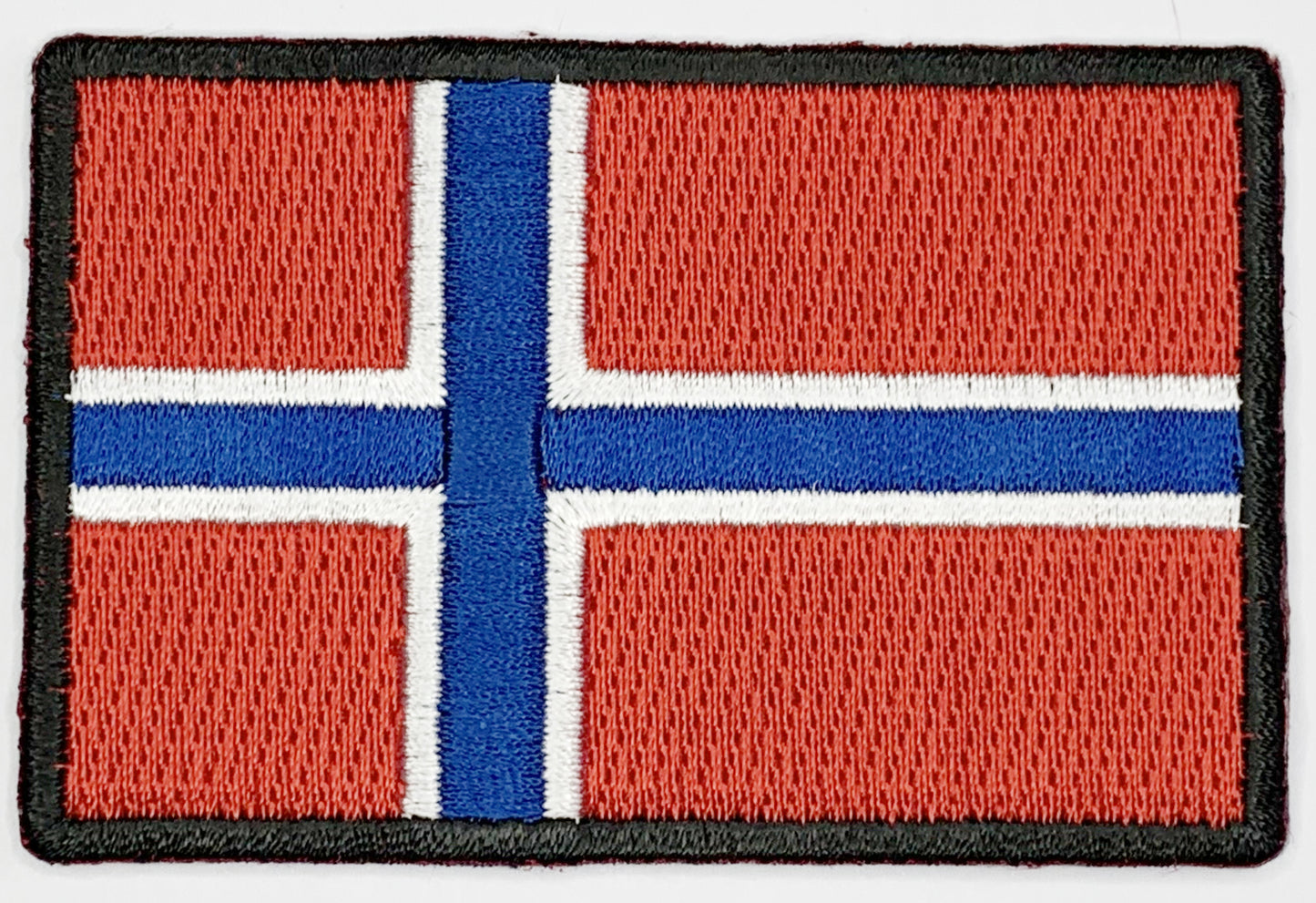 Norway Flag Iron On Patch. Great for attaching to your jackets, shirts, pants, jeans, hats.  Size: 7.62x5.08cm