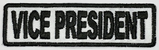 Vice President Iron On Patch Reflective. Great for attaching to your jackets, shirts, pants, jeans, hats.  Size: 8.9x2.54cm