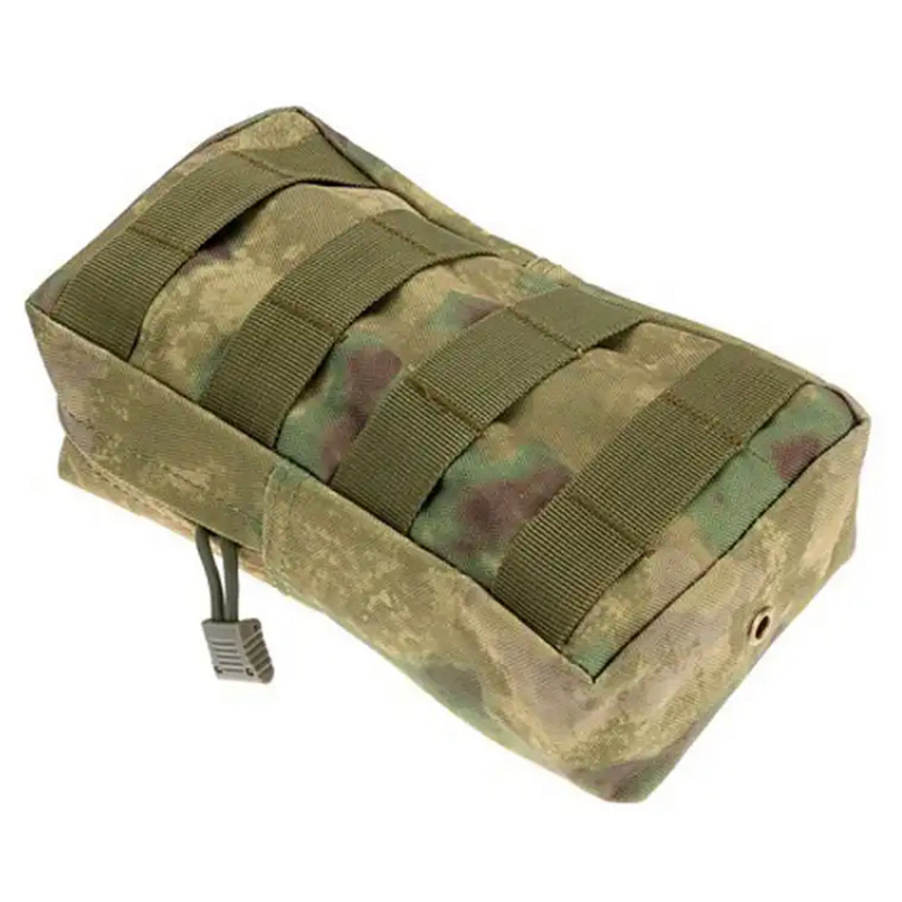 This is the perfect MOLLE pouch for attaching to your field gear, especially your webbing.  It's great for holding small items such as your mobile phone, snacks, tourniquets, small notebooks and more.  Main compartment with heavy duty zip  Size: 21x11x5.5cm www.moralepatches.com.au