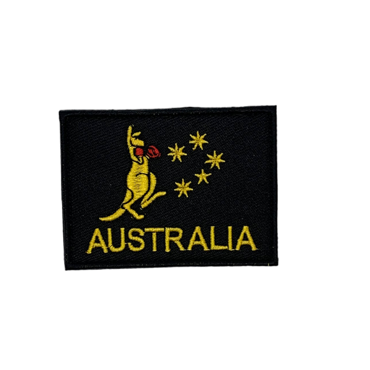 Boxing Kangaroo Black & Gold Patch Velcro Backed  A true aussie icon  Comes with hook and loop  Size: 7.5cm x 5.5cm www.moralepatches.com.au