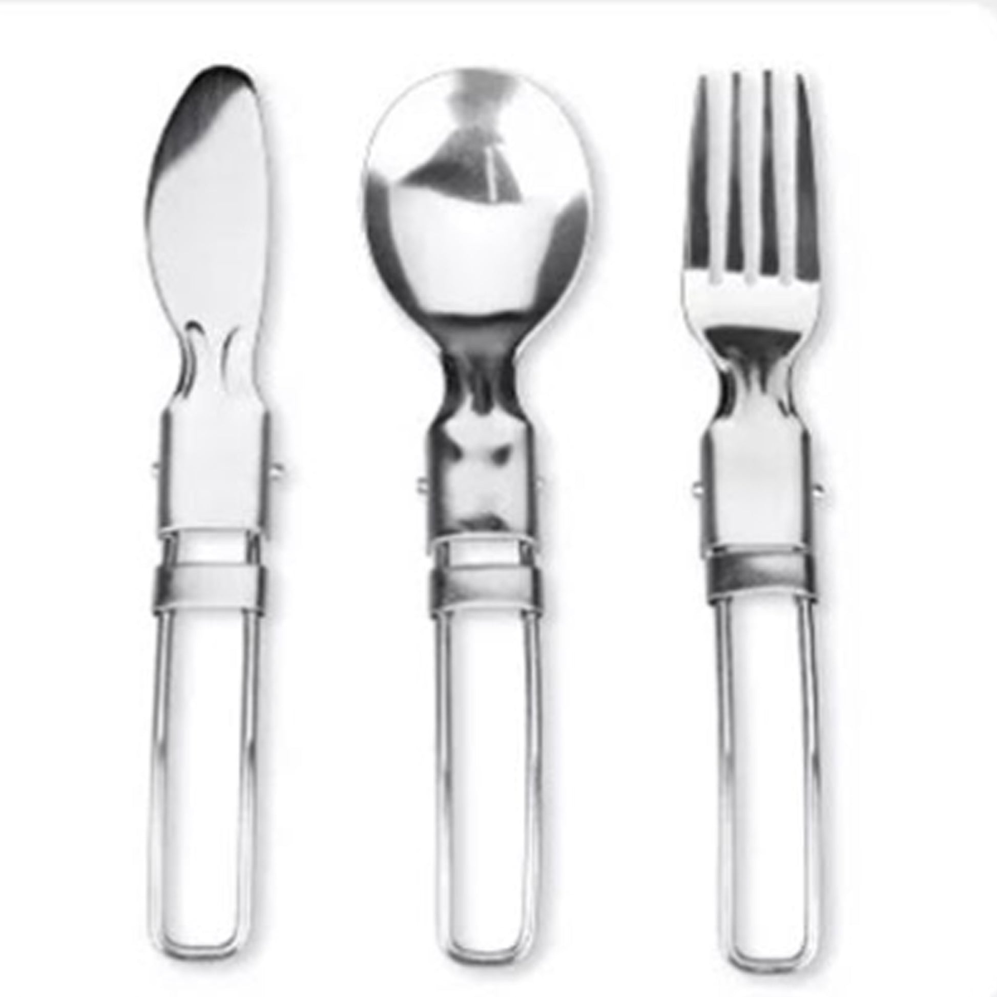 Get your chow on with Defence Q Stores 3-piece stainless steel utensil set. Equipped with a pouch for easy storage on the go, perfect for cadets and military on the go.  3-Piece Set Includes Stainless Steel Knife, Fork, And Spoon Each Tool Folds Into Itself For Compact Storing Securely Store Utensils In The Carry Pouch With Hook & Loop Closure