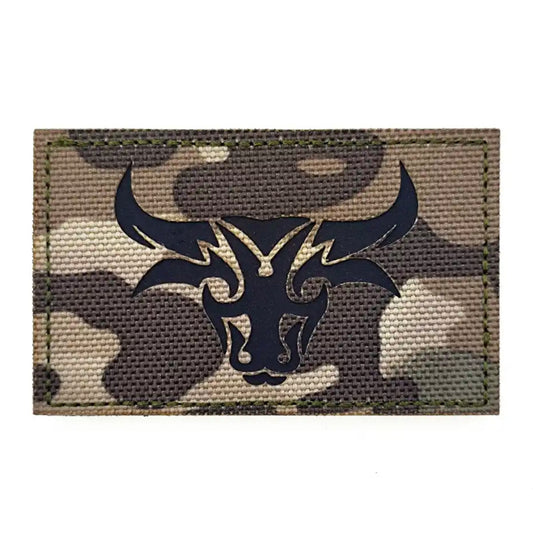 Bull Head Laser Cut Multicam Patch Hook & Loop.   Size: 8x5cm  HOOK AND LOOP BACKED PATCH(BOTH PROVIDED) www.moralepatches.com.au