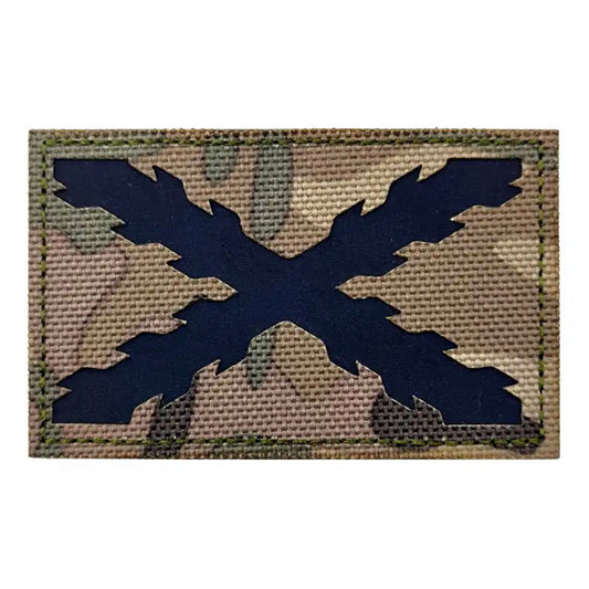 Cross Laser Cut Multicam Patch Hook & Loop.   Size: 8x5cm  HOOK AND LOOP BACKED PATCH(BOTH PROVIDED) www.moralepatches.com.au