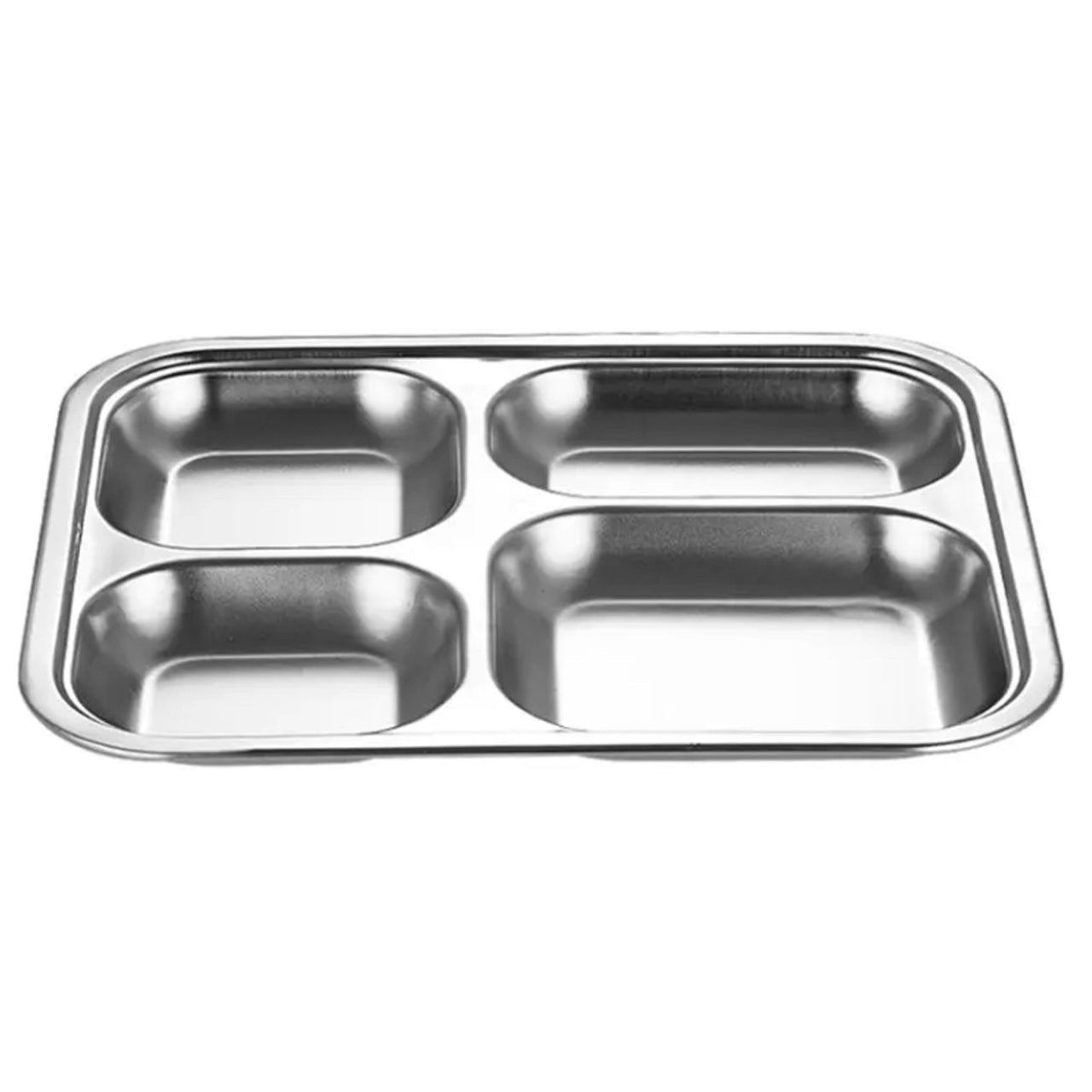 Great mess tray for cadets and military staff!  Food tray with 4 compartments.  Light Stainless Steel food tray.  Dimensions: L 25.5cm x W 21cm x H 2.2cm www.moralepatches.com.au