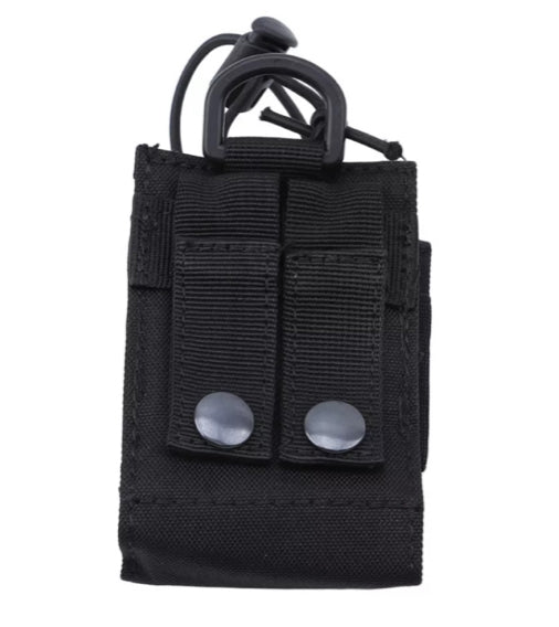 Defence Q Store MOLLE 600D Nylon Radio Pouch is the perfect add on to your field equipment.  Can also be used as a magazine pouch on vests.  Height: 9.5cm  Width: 7cm  Depth: 5cm