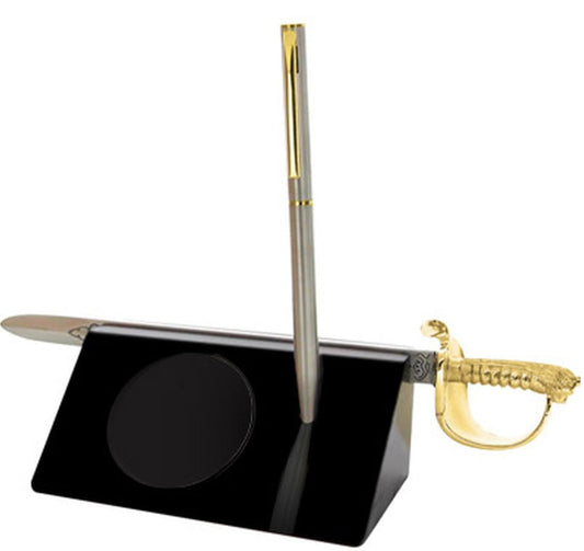 Blank Sword Desk Set With Navy Sword