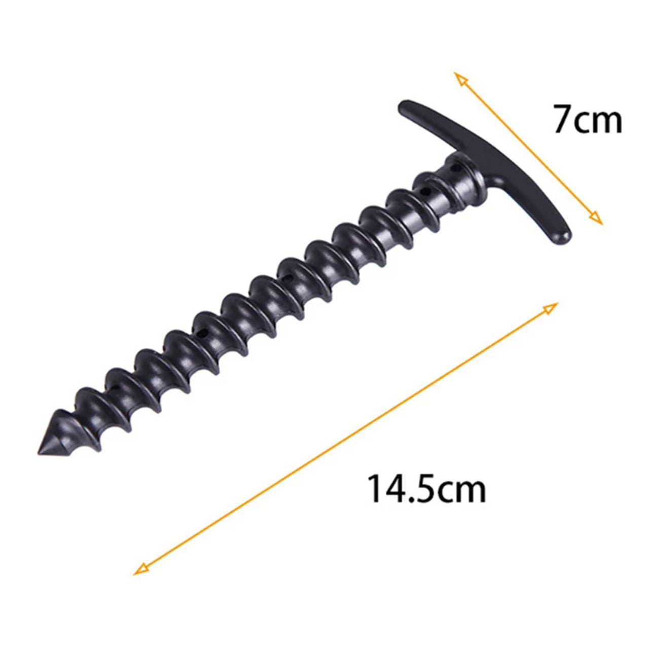 5 pack screw into the ground tent pegs are great for military, cadets, camping and other outdoor activities. These stake pegs are good for supporting hootchies, tarps and other support shelters. Material: ABS Size: 14.5cm x 7cm x5 in each pack www.defenceqstore.com.au