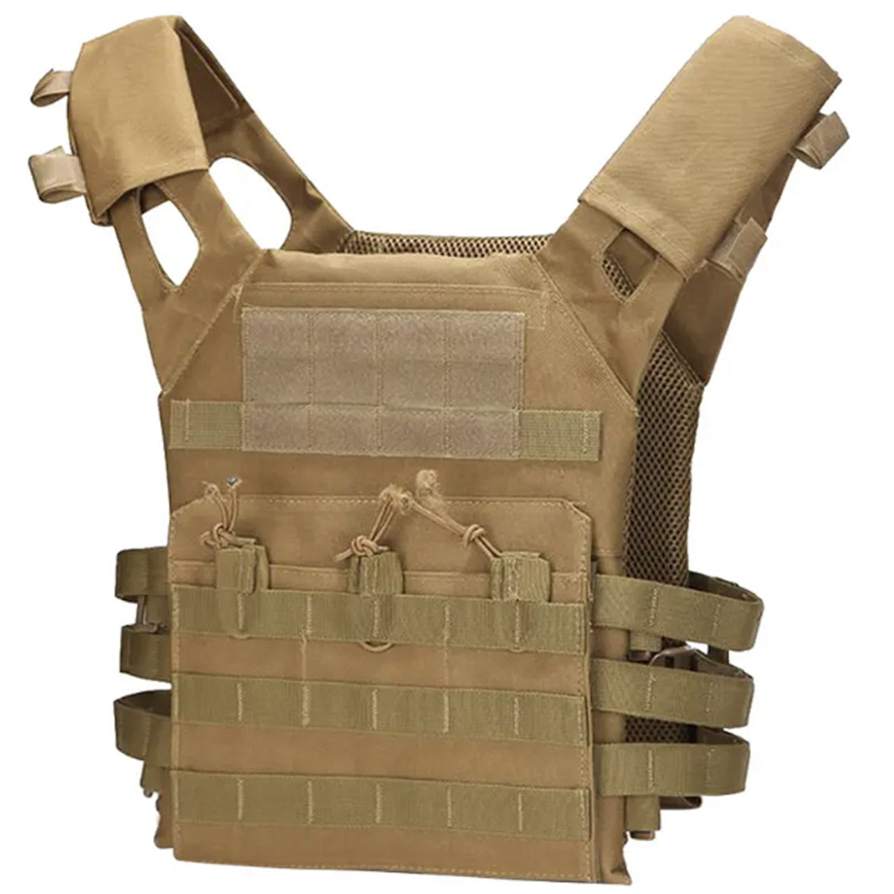 600D Oxford Body Armour PVC Coating Adjustable for most body types, shoulder and waist can be adjusted to fit your style Foam boards in both front and rear of the vest(board size is 30.5x24cm) Great for Military, cadets, airsoft and other outdoor activities www.moralepatches.com.au